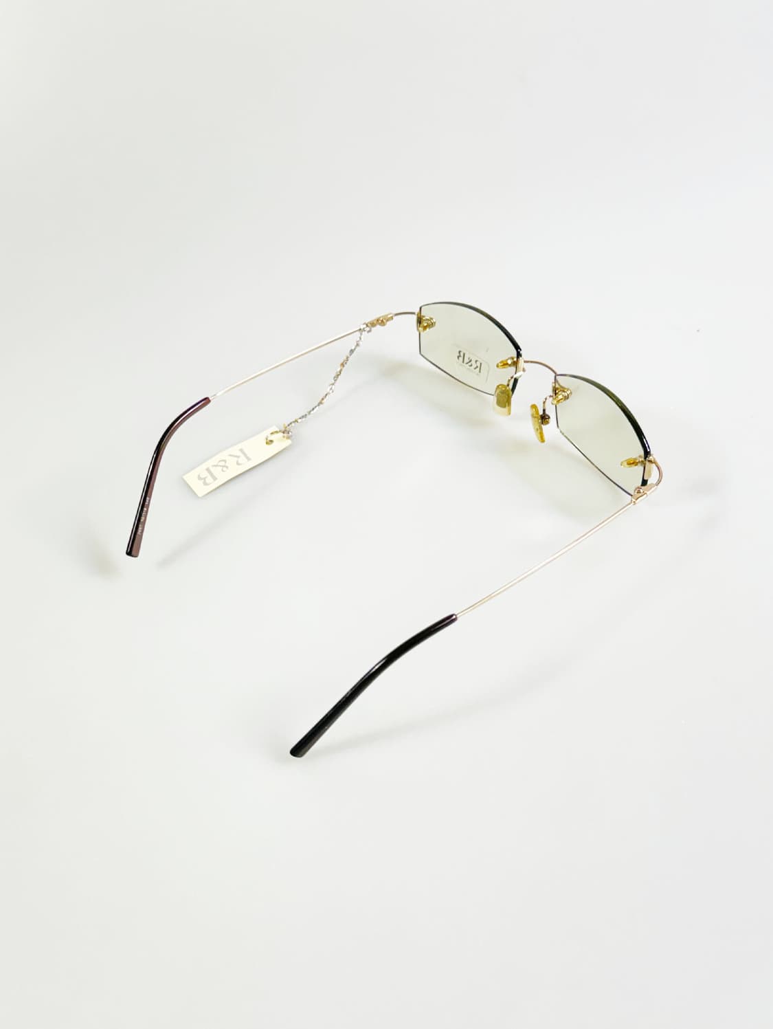 R&B EYEWEAR 무테 스퀘어 골드 메탈 빈티지 틴트 안경 상품이미지4