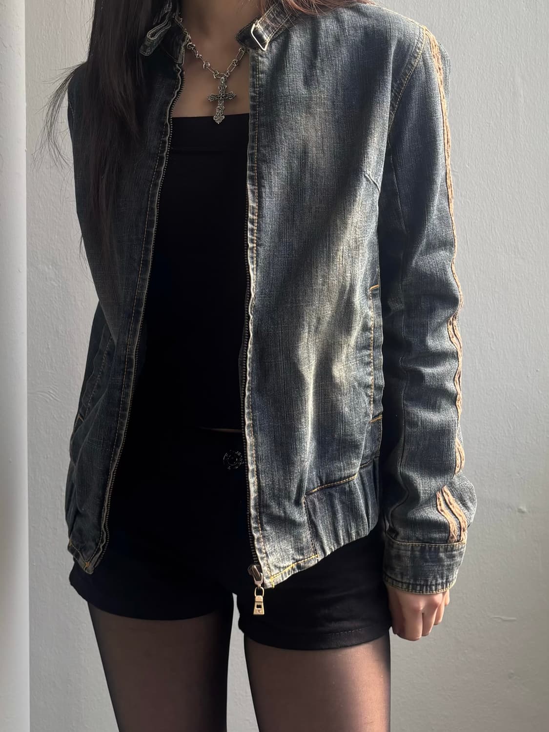 Vintage Denim Zip-Up Jacket 상품이미지4