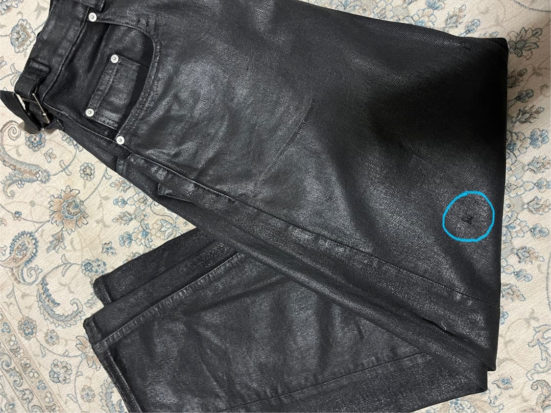 이예 코팅 데님진 블랙 상품이미지5
