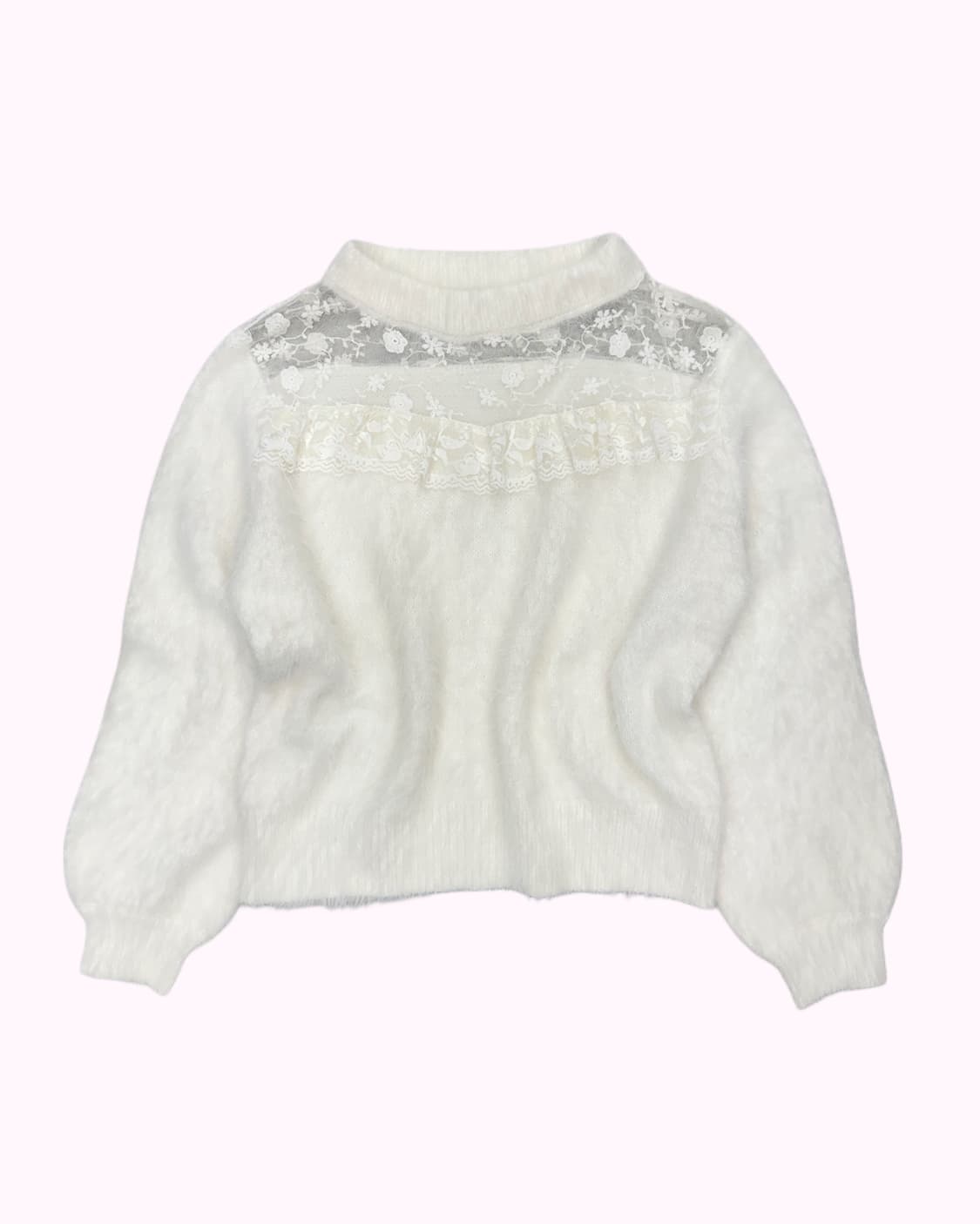 lace york fluffy white knit 상품이미지1