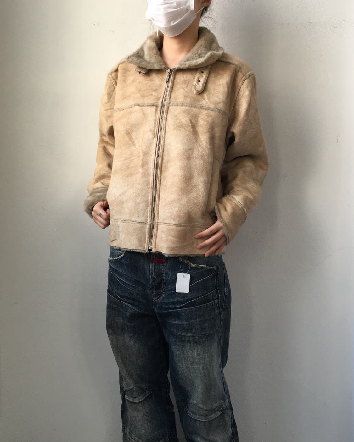 Belted grunge pattern high neck mustang 상품이미지8