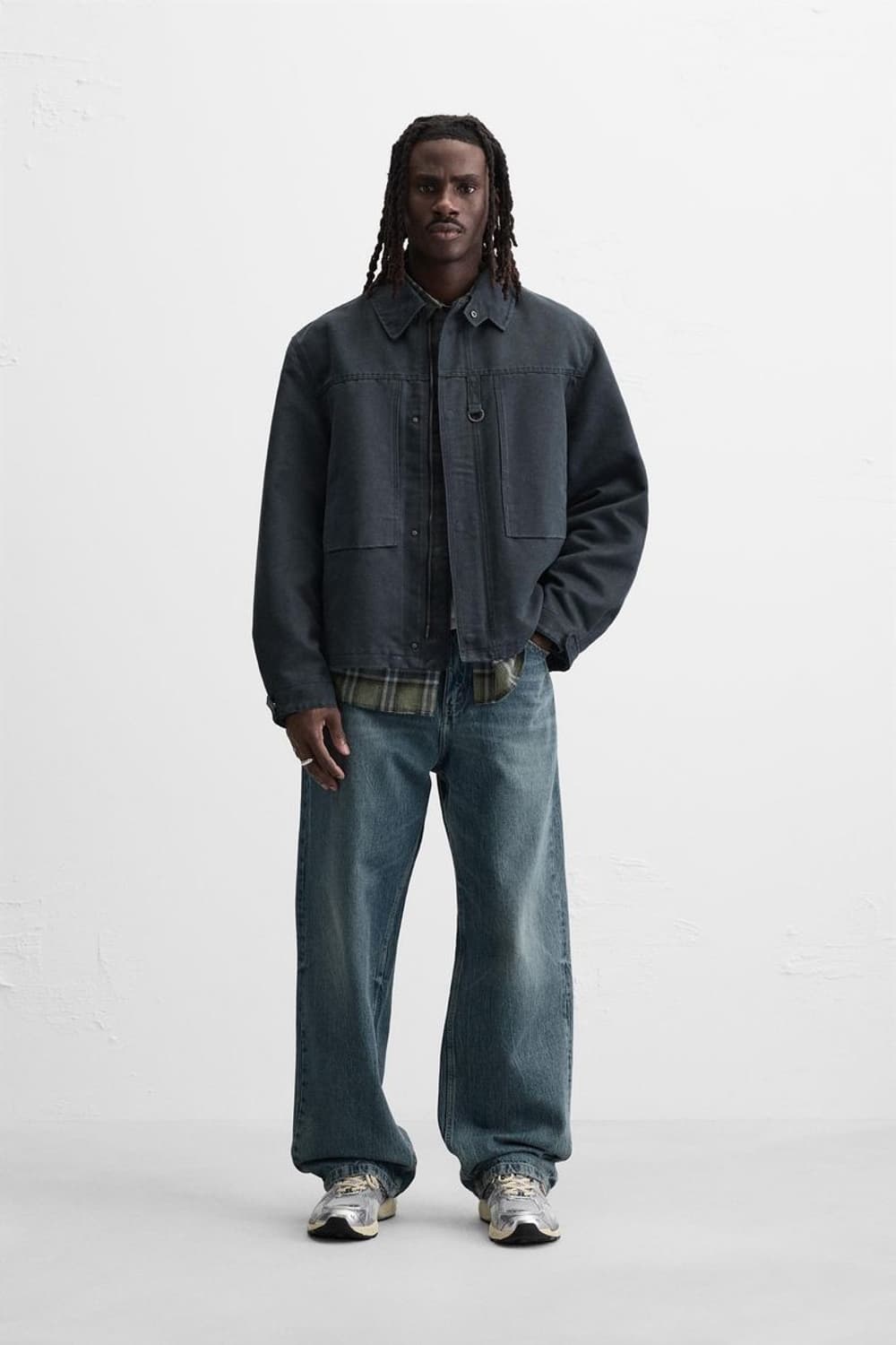 새제품/ ZARA / 왁스 자켓 네이비 상품이미지6