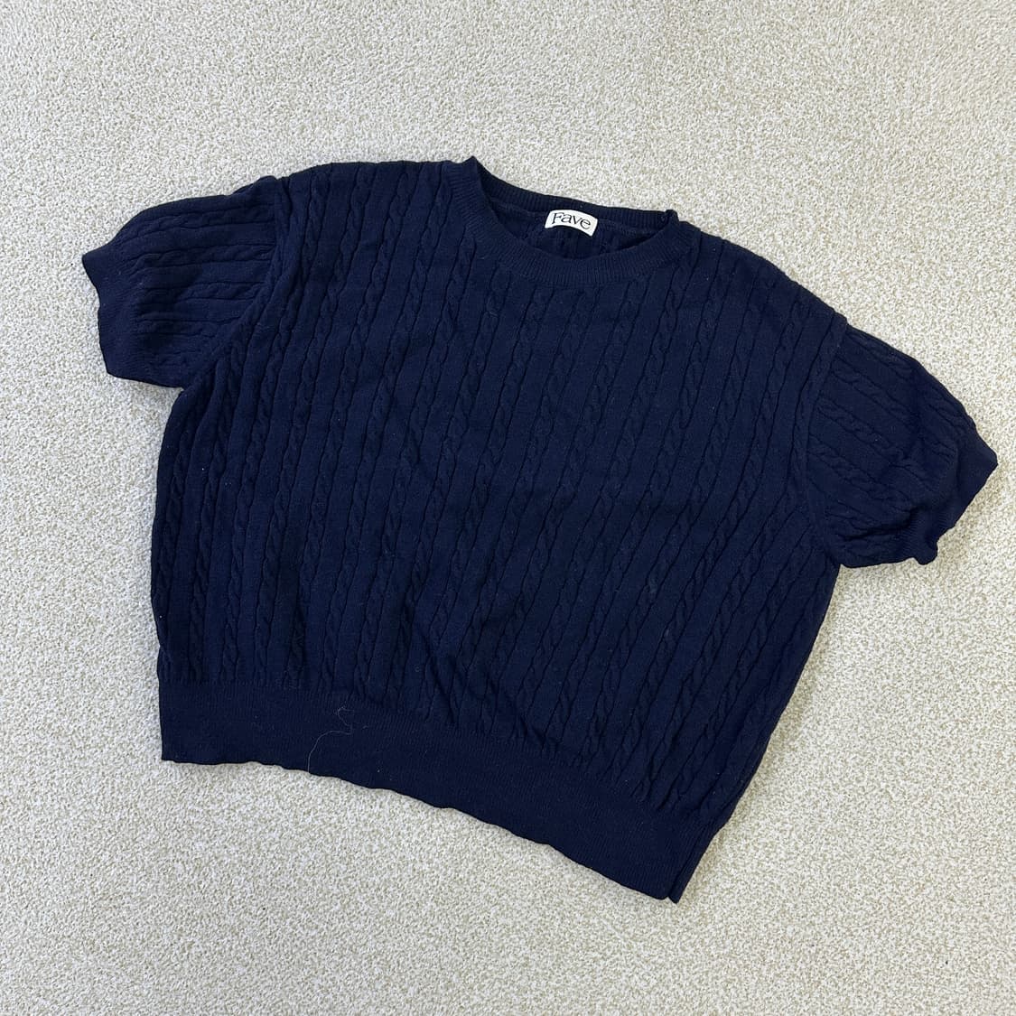 실측확인 fave 반팔 꽈배기 니트 0320D 상품이미지1