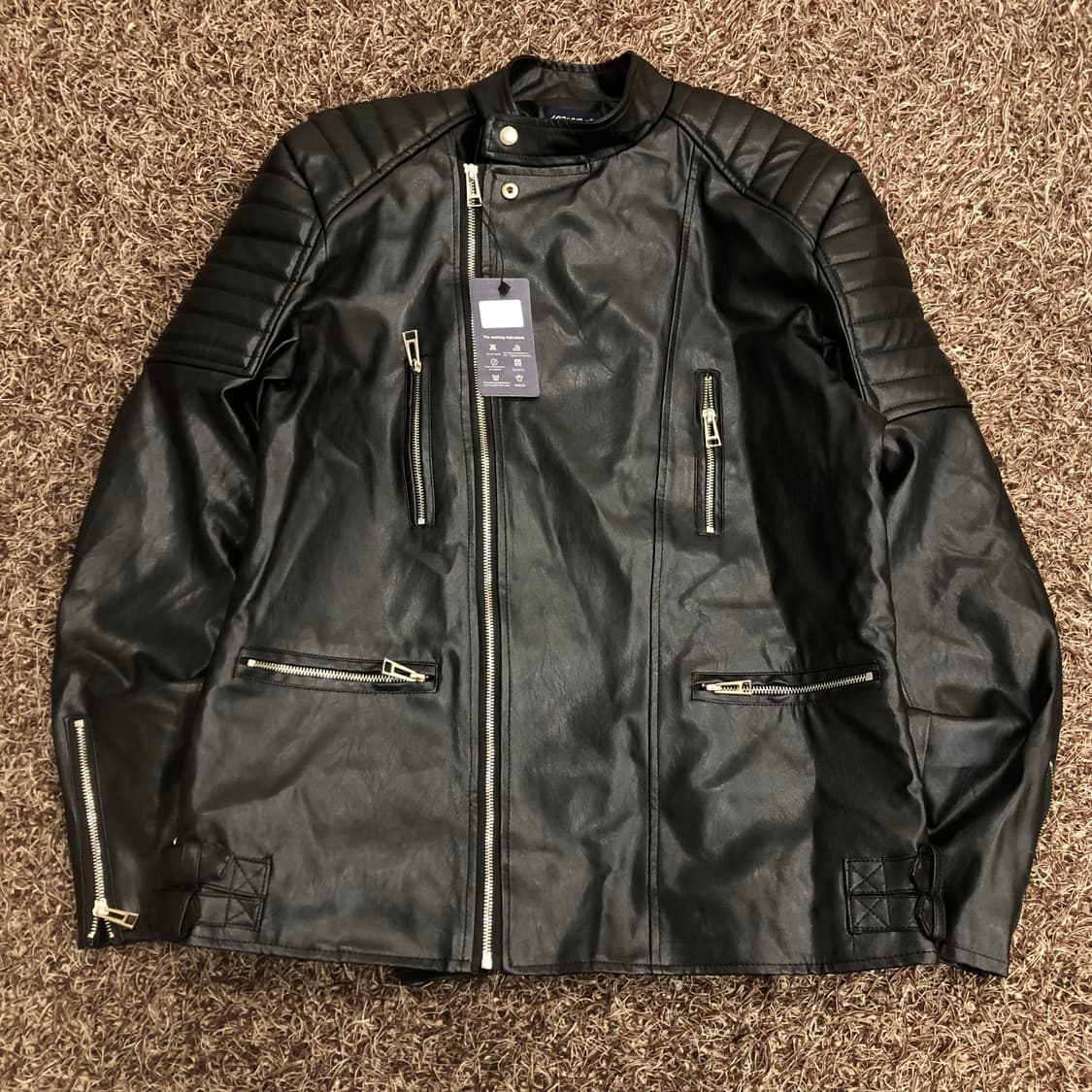 새상품 PU레더 라이더 바이커 가죽 자켓 상품이미지1