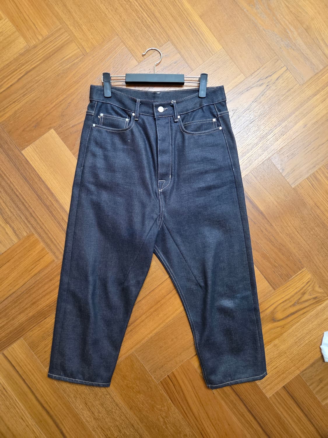 릭오웬스 다크 데님 크롭 배기팬츠 상품이미지1