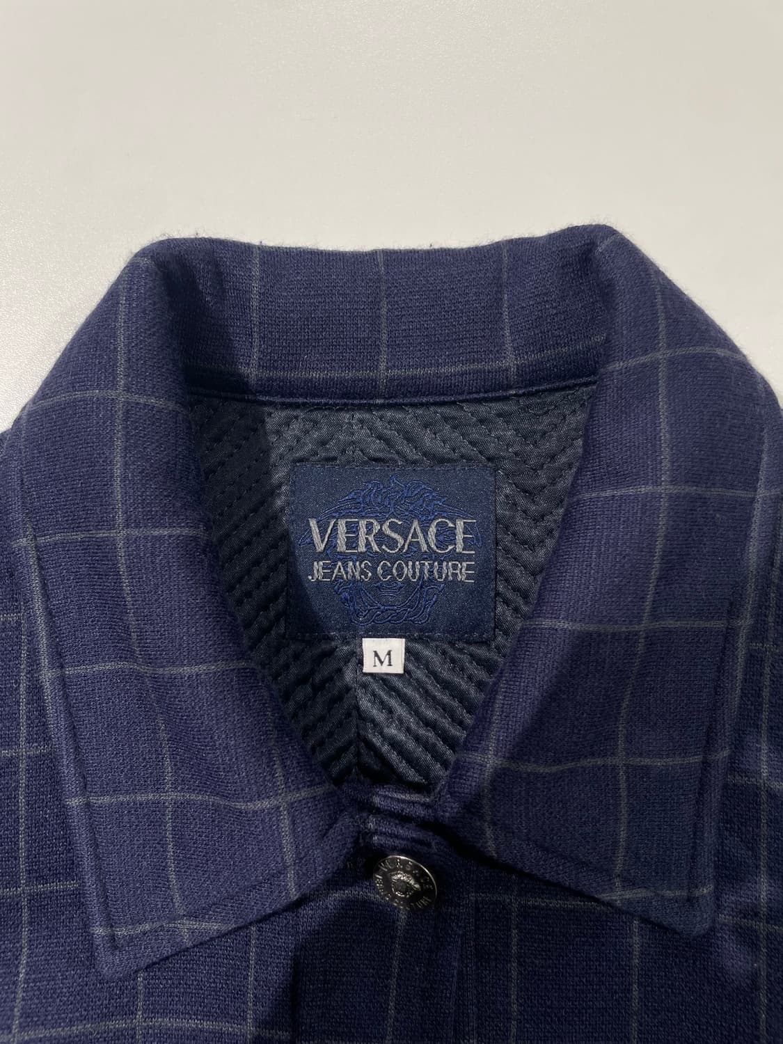 베르사체 진스 꾸뛰르 네이비 체크 아칼릭 울 자켓 상품이미지7