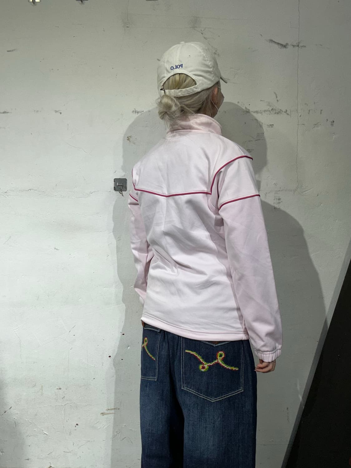 챔피온 딸기우유 핑크 올드스쿨 트랙탑 져지 L 상품이미지3