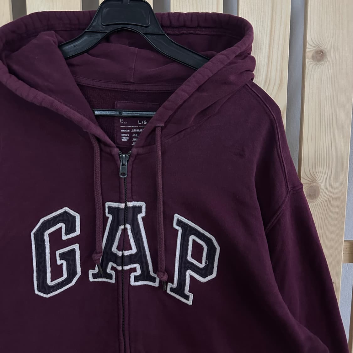 (L) GAP 갭 퍼플 버건디 후드 집업 상품이미지3