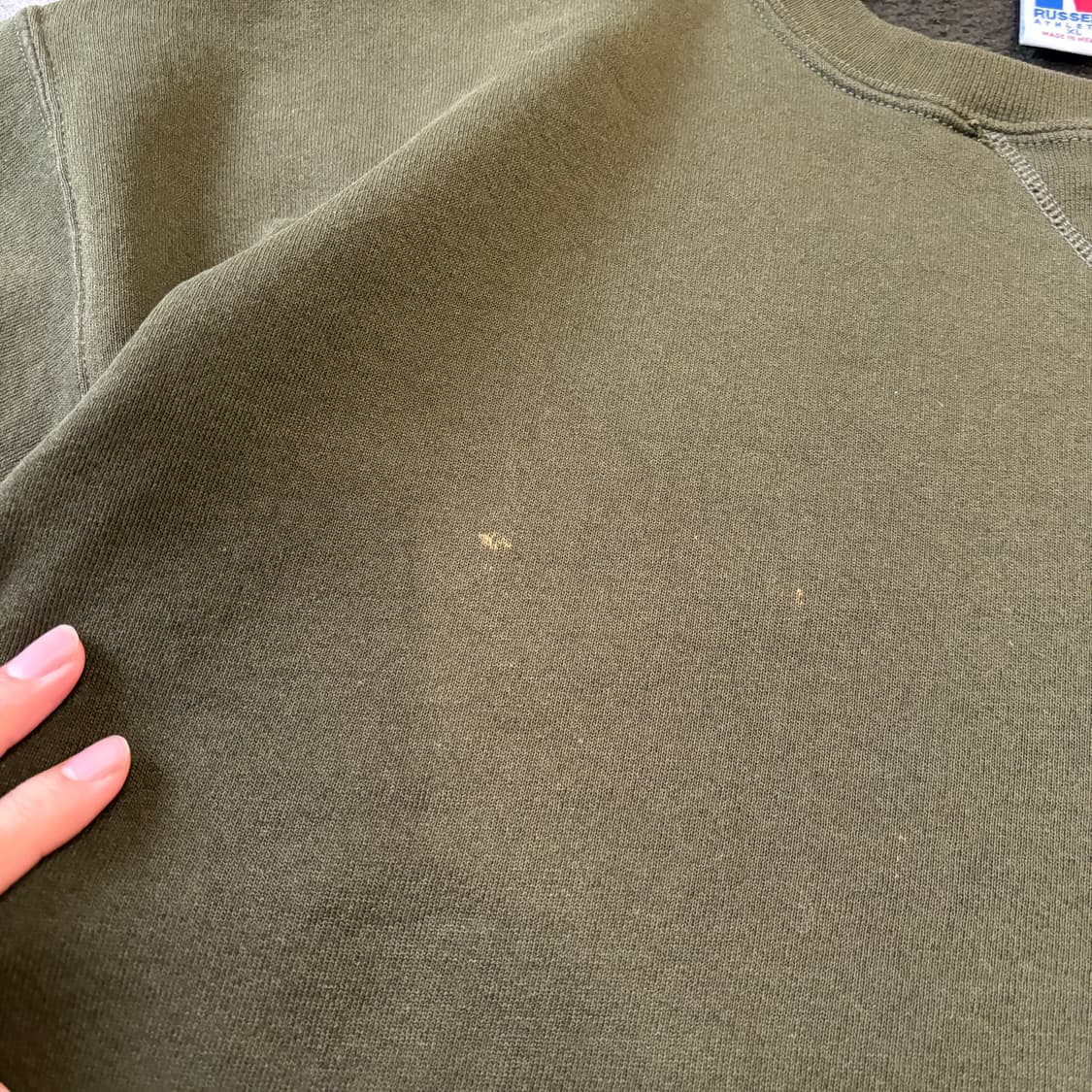 90s 90년대 멕시코 생산 러셀 블랭크 카키 스웻셔츠 상품이미지5