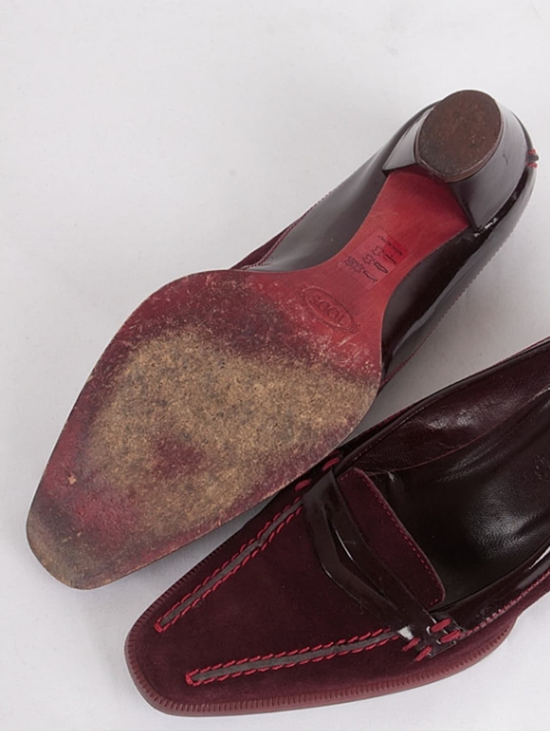 토즈 스웨이드 & 페이턴트 콤비 로퍼 펌프스 상품이미지5