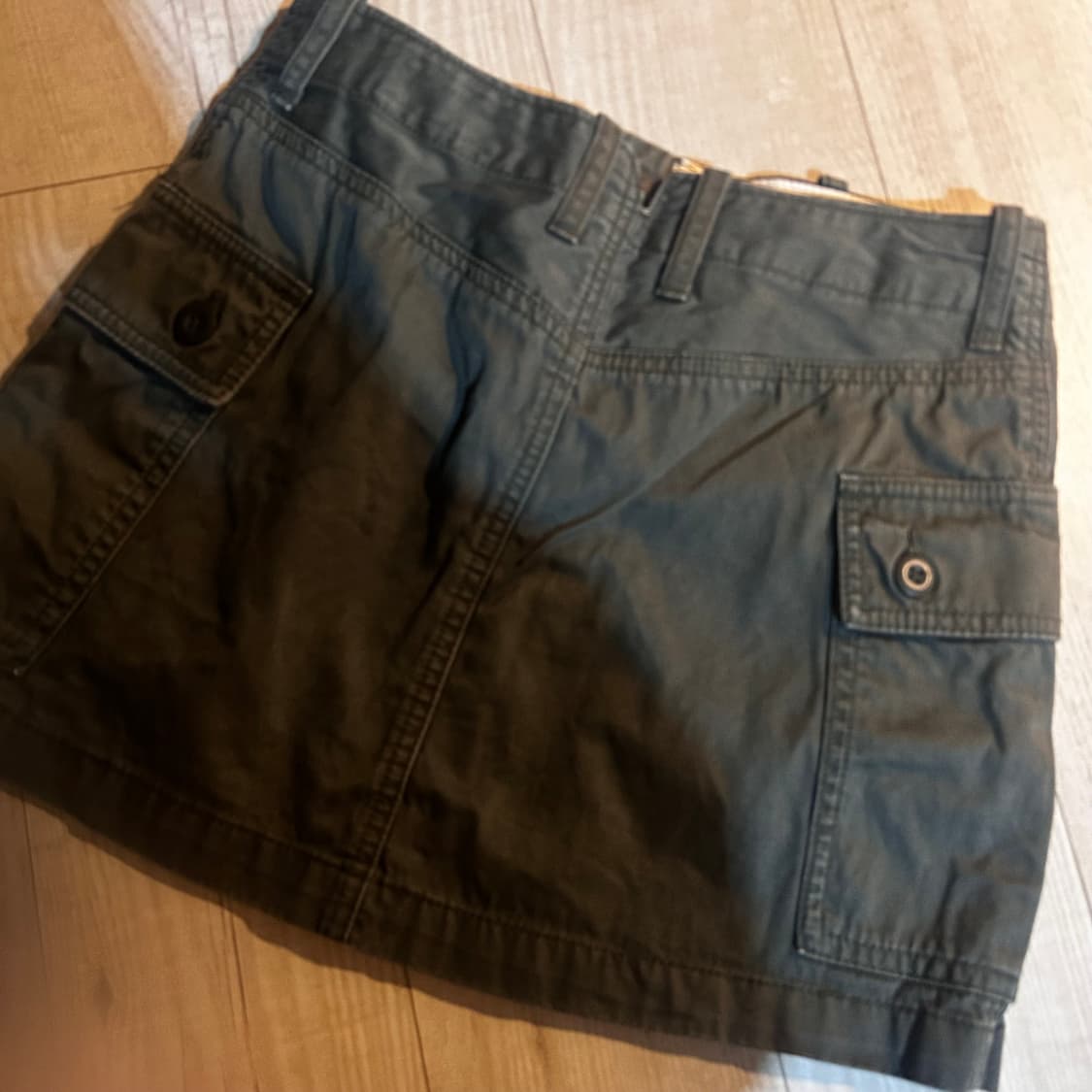 빈티지 카고 데님 카키 미니 스커트 상품이미지2