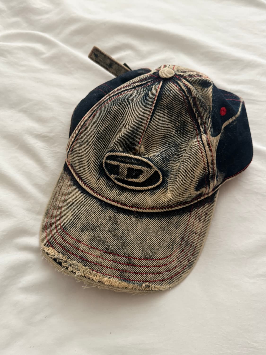 디젤 C-세이몬 트리티드 데님 베이스볼 캡 블루 화이트 상품이미지2