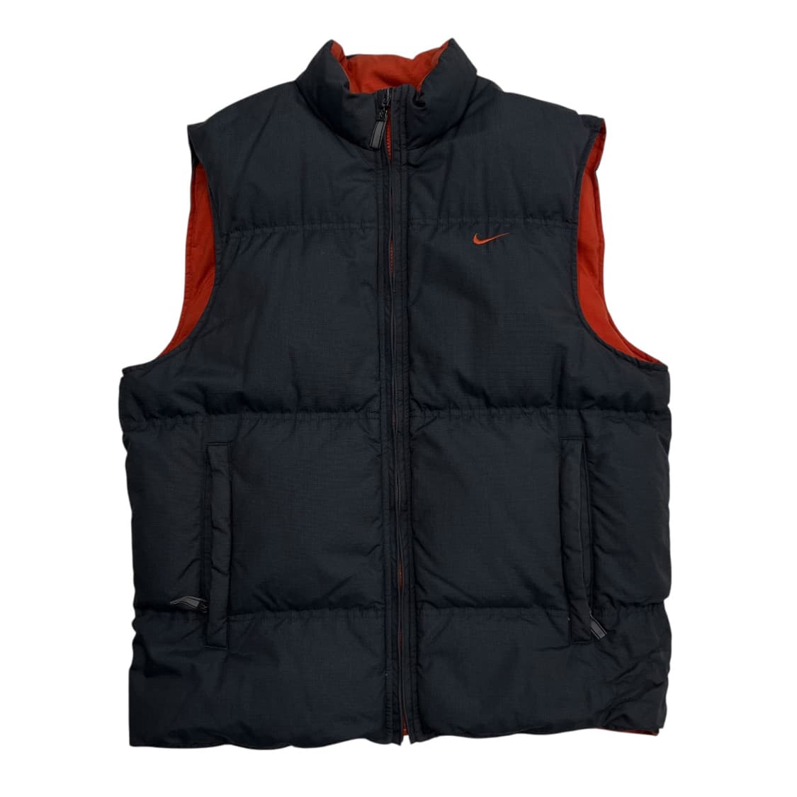 나이키 오렌지 미니로고 차콜 패딩조끼 M 상품이미지4
