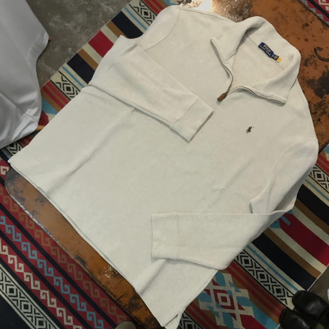 폴로랄프로렌 라이트 베이지 코튼 반집업 풀오버 남성 115 빅사이즈 상품이미지2