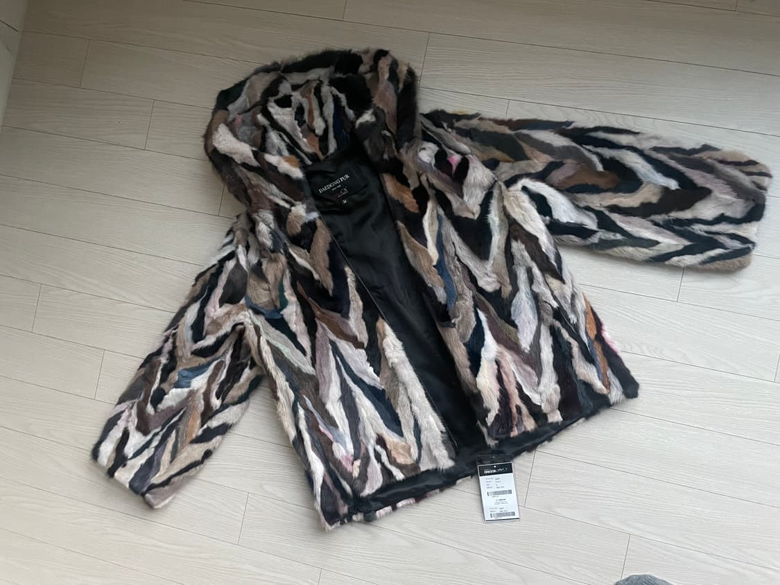 (완전새상품!) 멀티 패치 밍크100 후드 코트 m(55) 상품이미지3