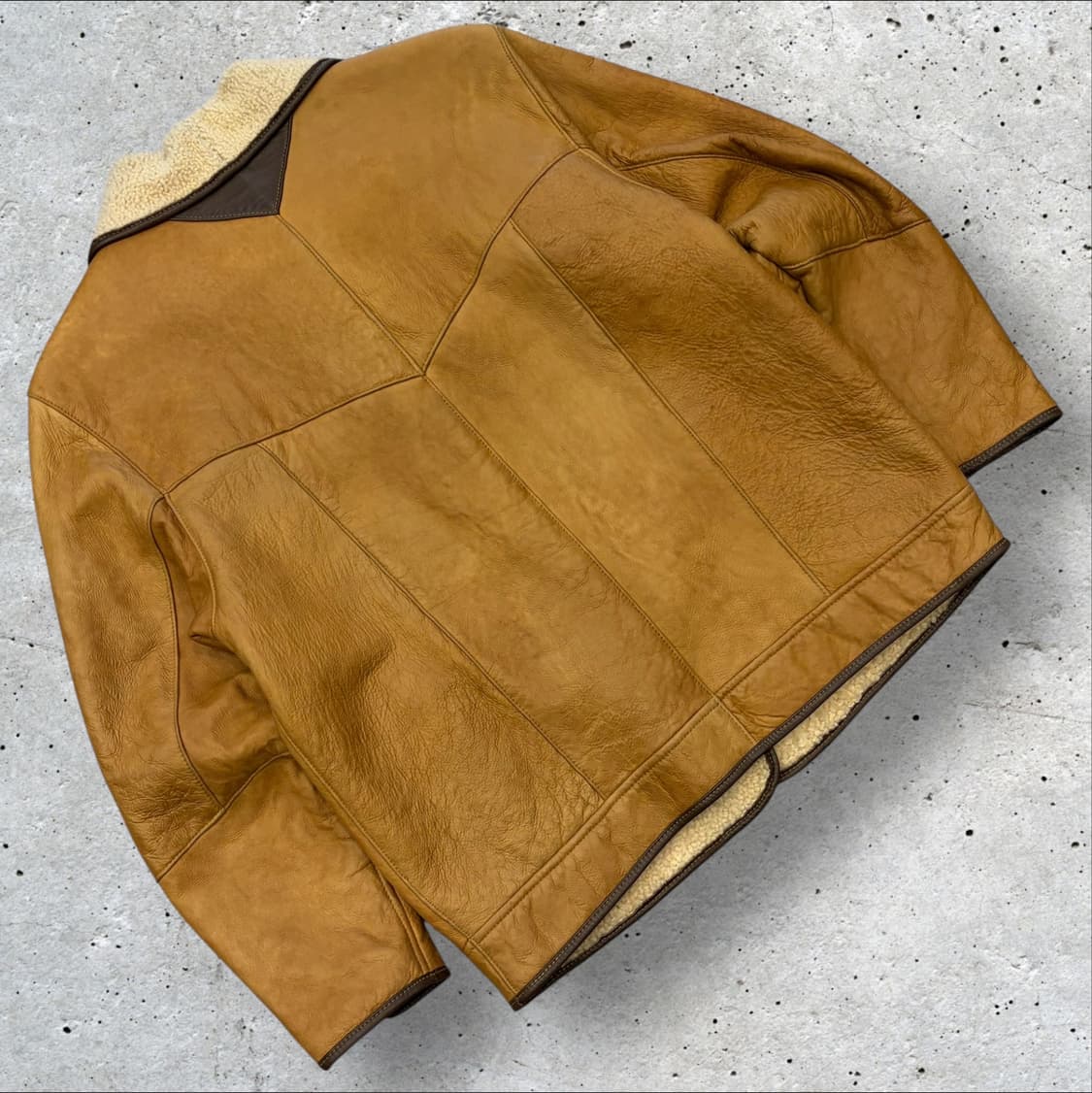 [L] ARIES SLINK SKIN 양가죽 레더 자켓 브라운 D97 상품이미지2