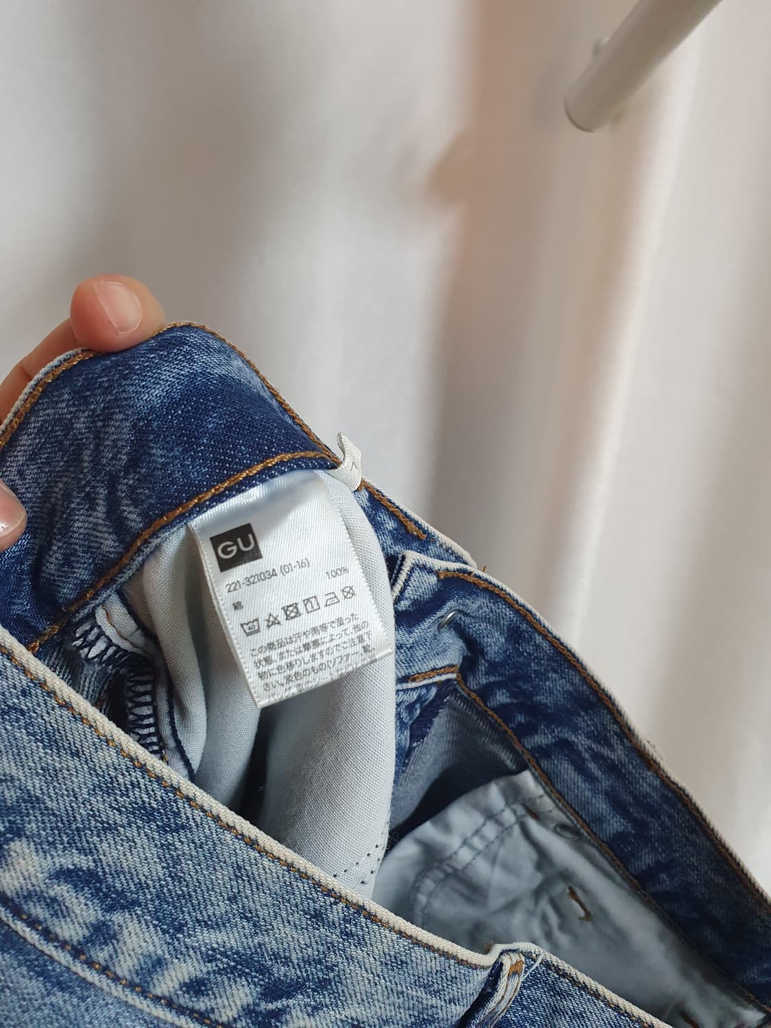 일본 GU 세미 배럴 연청 데님 L 상품이미지6