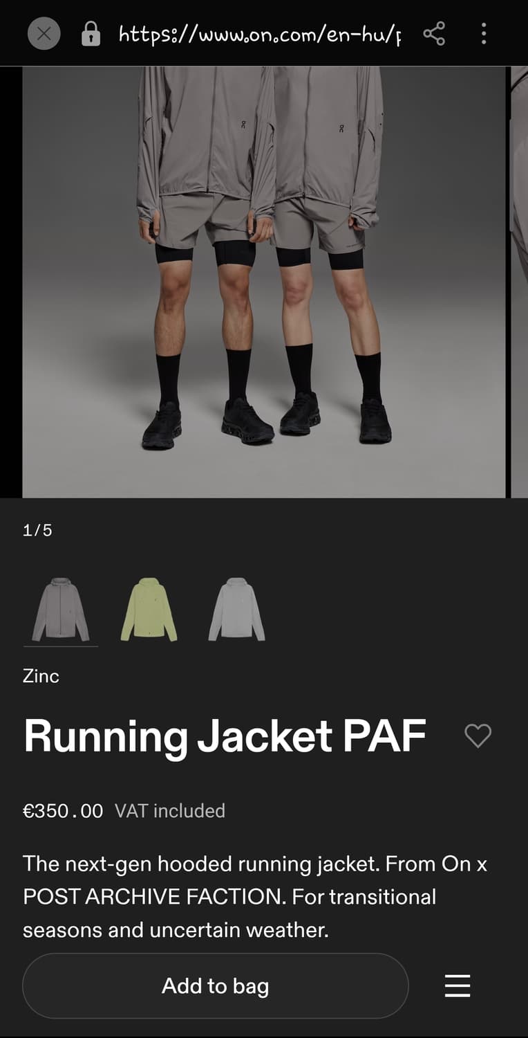 파프 X 온러닝 자켓 상품이미지4