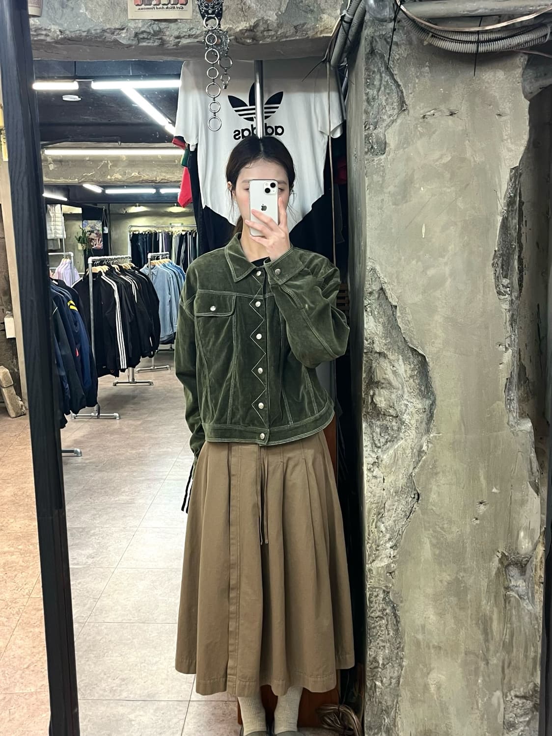 미치코 코시노 스웨이드 카라 자켓 그린 M #csz2555 상품이미지2