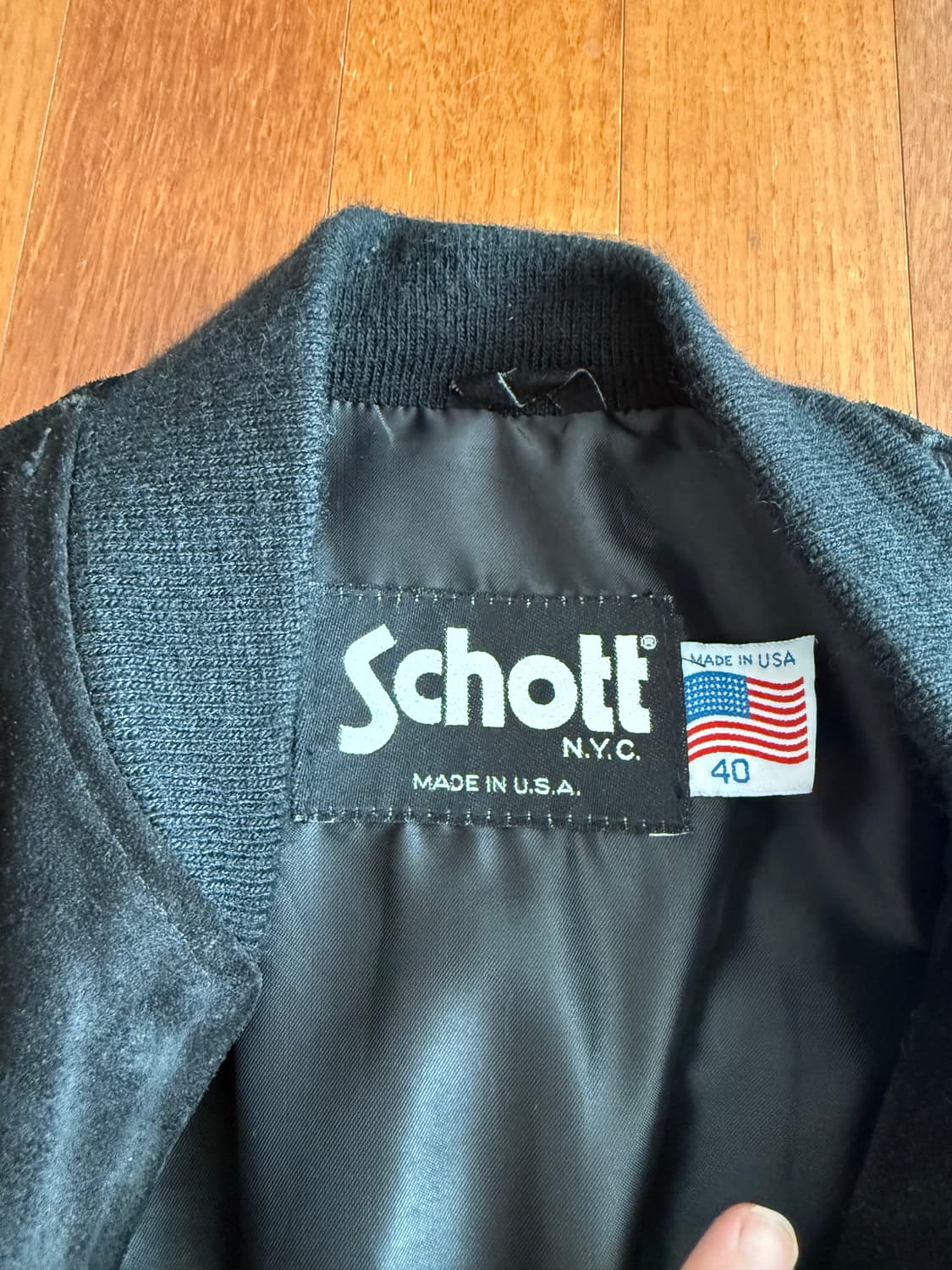 빈티지 쇼트 스웨이드 블루종 상품이미지2