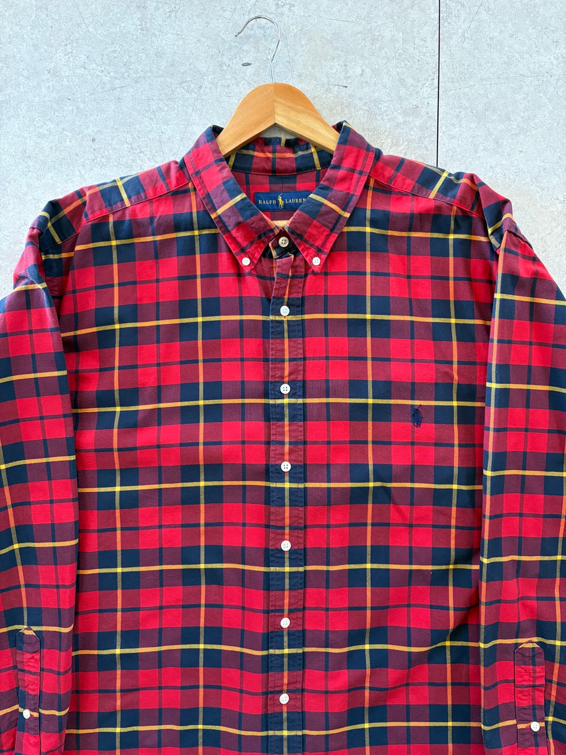 폴로 빅사이즈 레드 체크 셔츠 3XB 상품이미지3