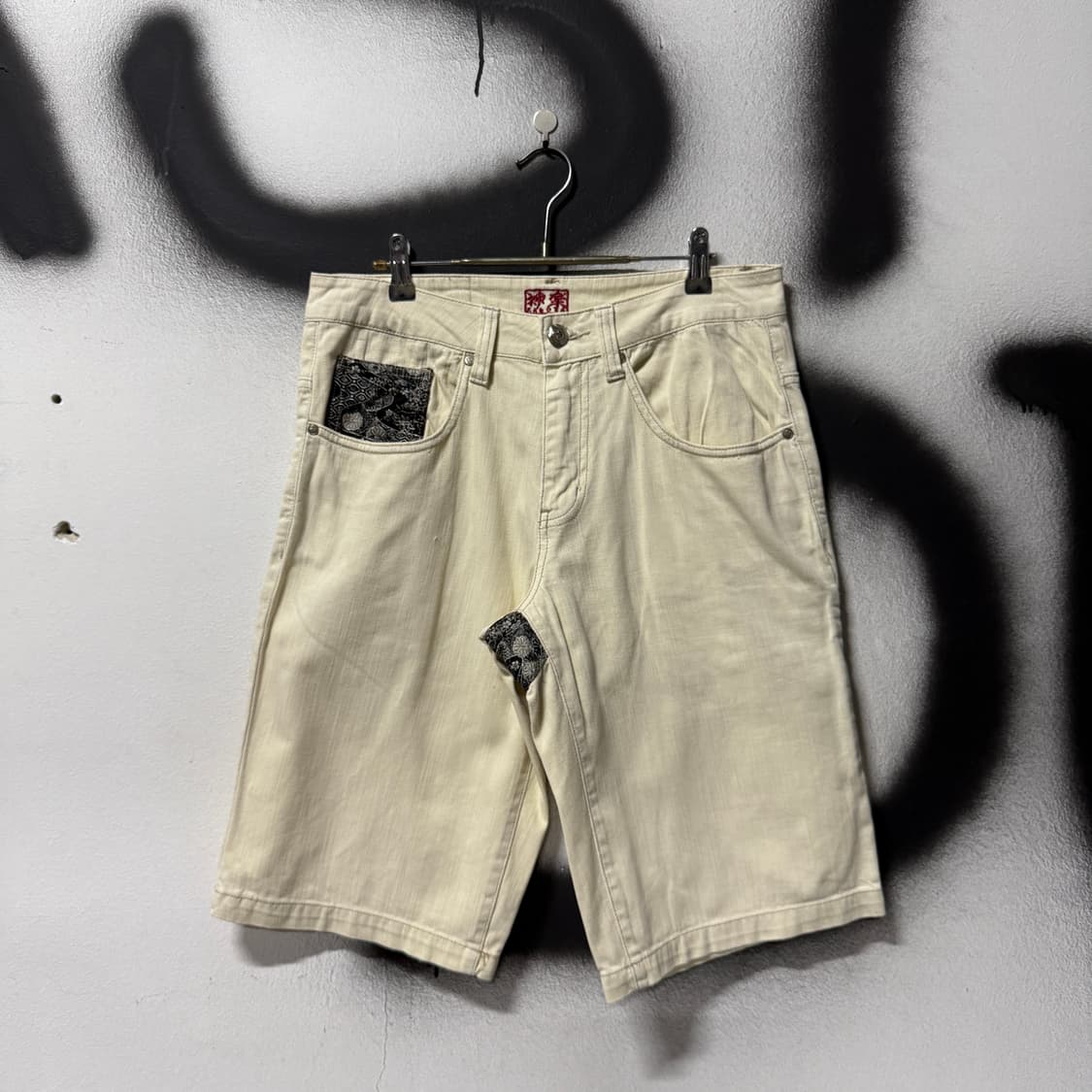 KAGURA 카구라 재패니즈 오리엔탈 카라쿠리맛 자수 디테일 쇼츠 팬츠 상품이미지2