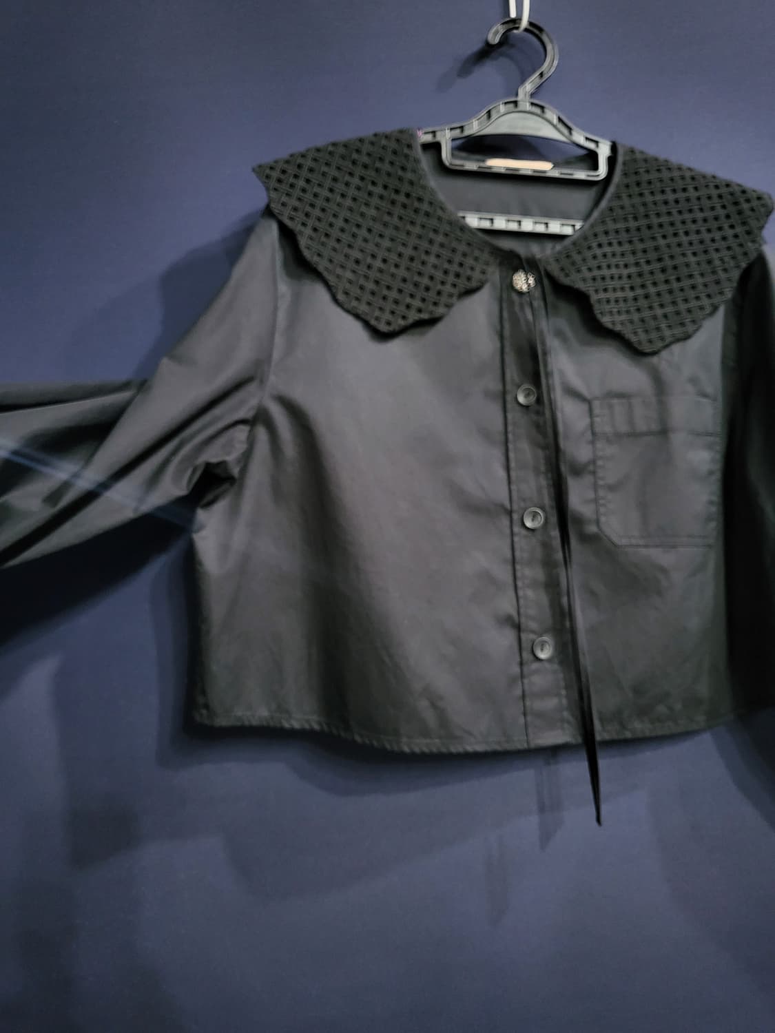 CC콜렉트 펀칭 자수카라 숏 블라우스 상품이미지7