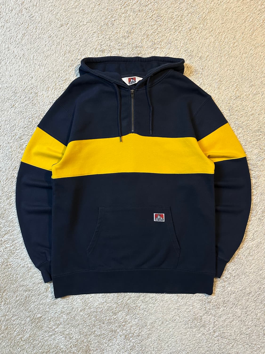 벤데이비스 BEN DAVIS 풀오버 반집업 배색 후드티 상품이미지1