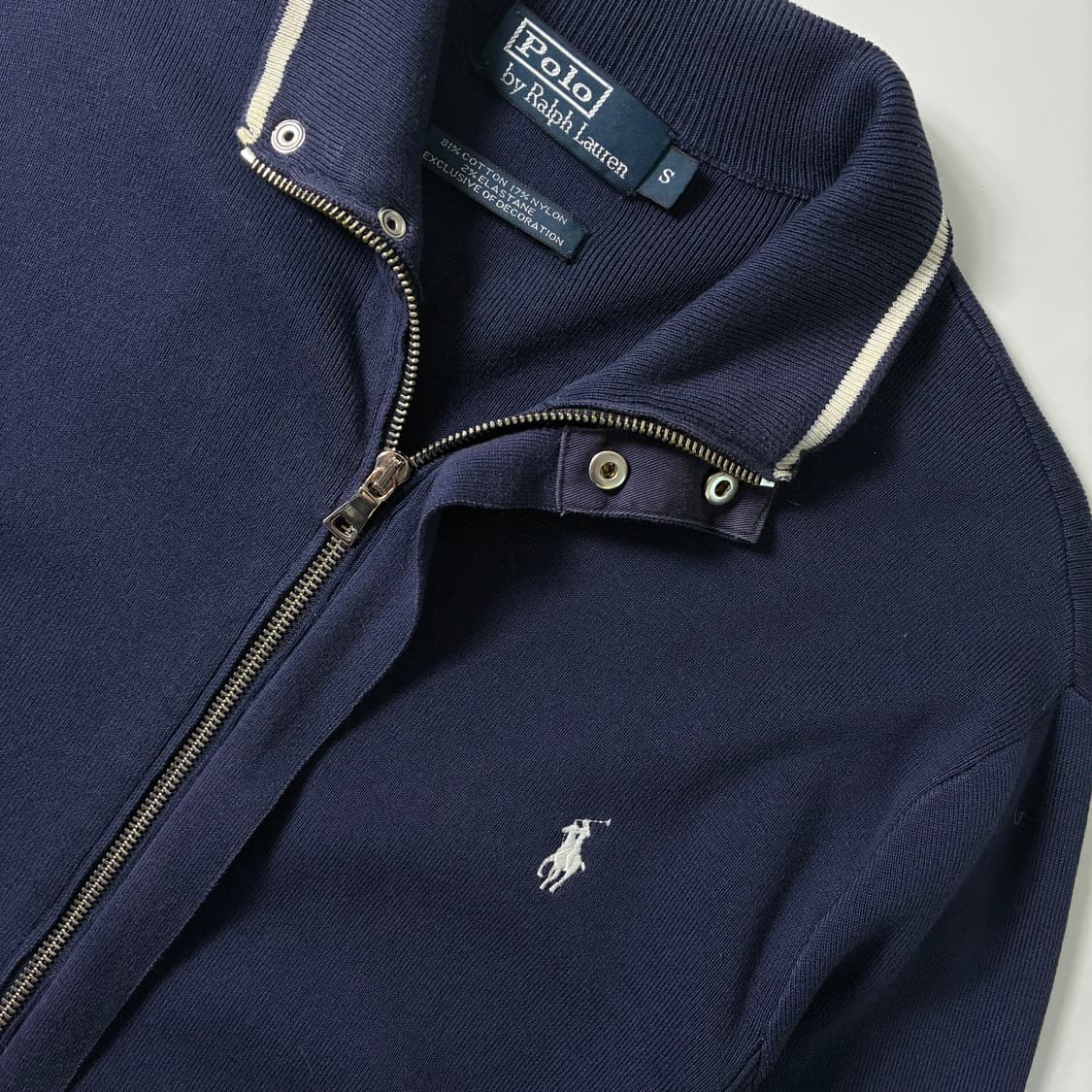 Polo  폴로 랄프로렌 자수 코튼 네이비 투웨이 집업 자켓   상품이미지2