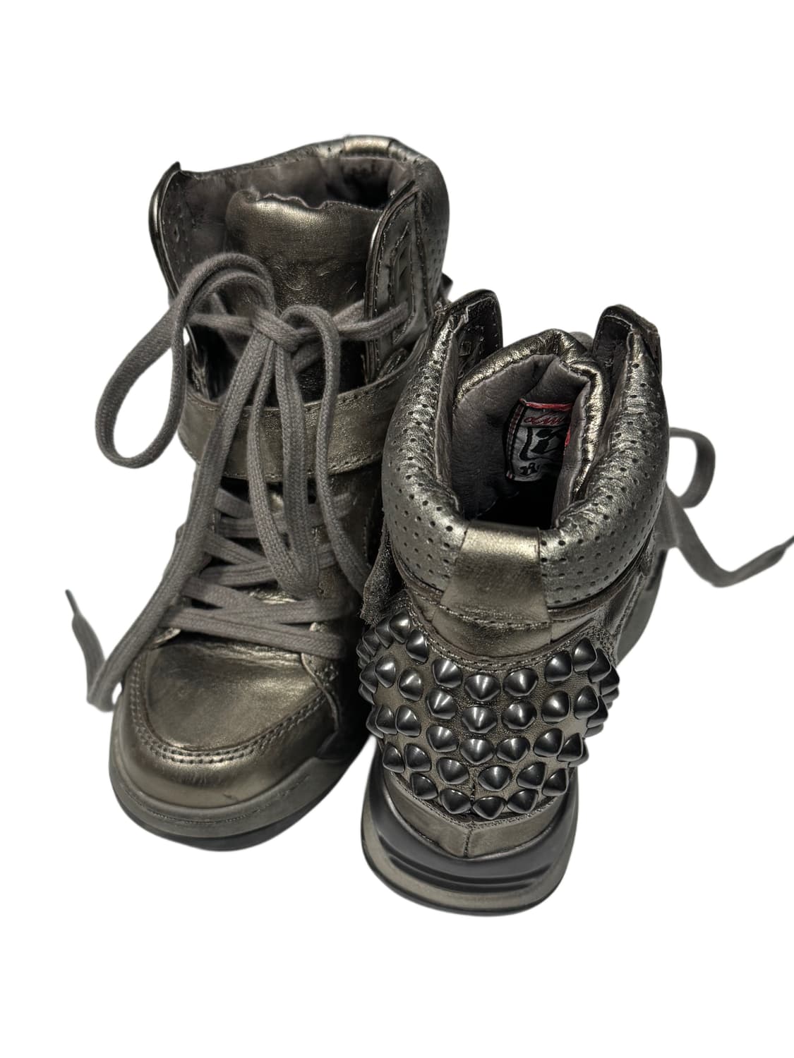 ASH 메탈릭 스터드 웨지힐 하이탑 스니커즈 상품이미지1