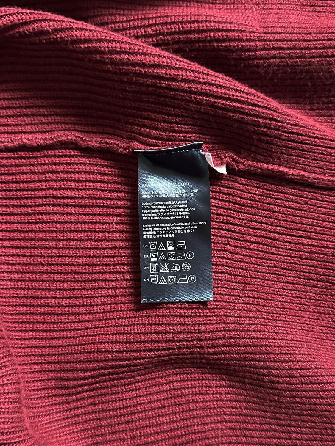 tommy hilfiger 버건디 코튼 스웨트 집업 상품이미지6