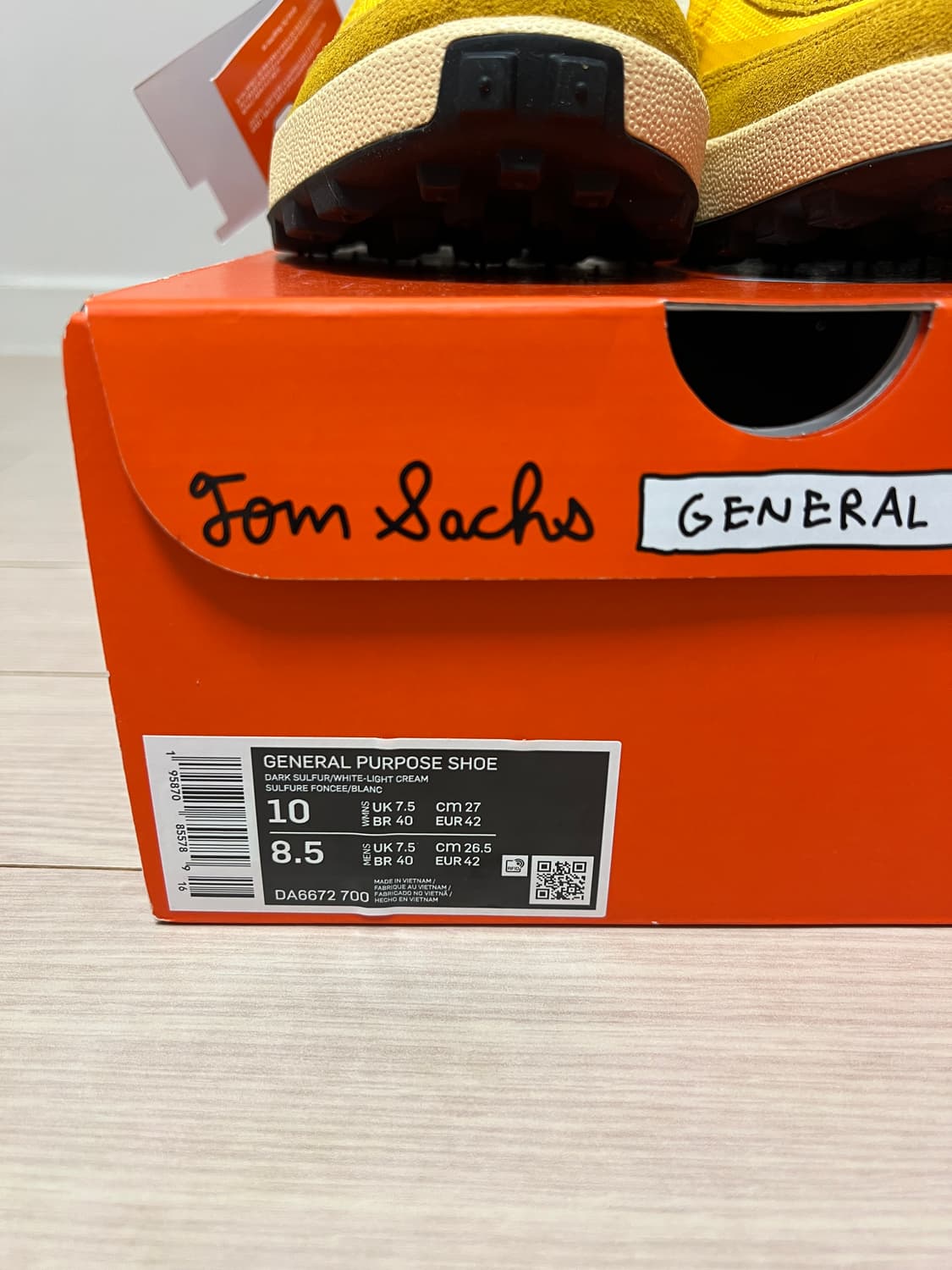 나이키 크래프트 톰 삭스 제너럴 퍼포즈 슈즈 옐로우 270 (새상품)  상품이미지9