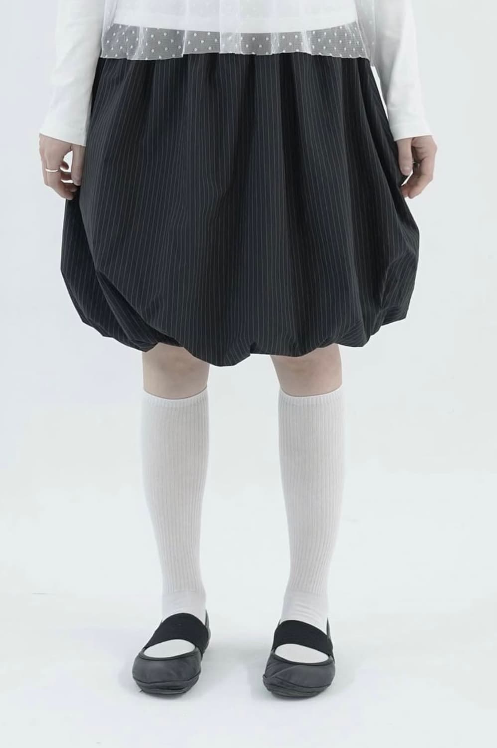 샵피에브레 스트라이프 펌킨 벌룬 치마 상품이미지1