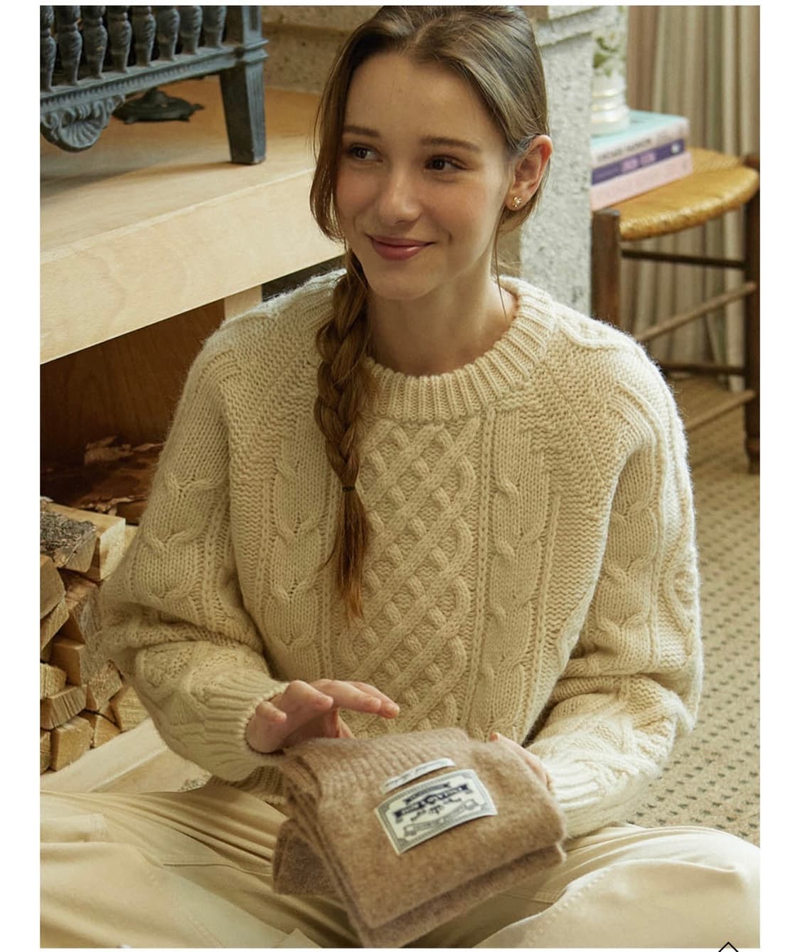 (새상품) 논로컬 울100% 꽈배기니트(정가168,000원) 상품이미지3