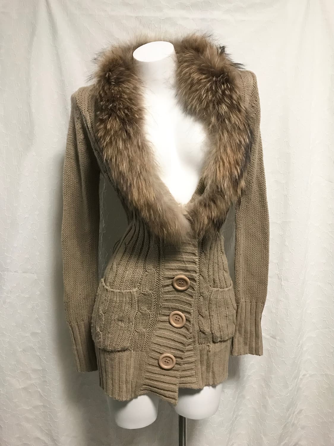 빈티지 sky bomber 00s y2k 퍼 트리밍 롱 가디건 상품이미지1