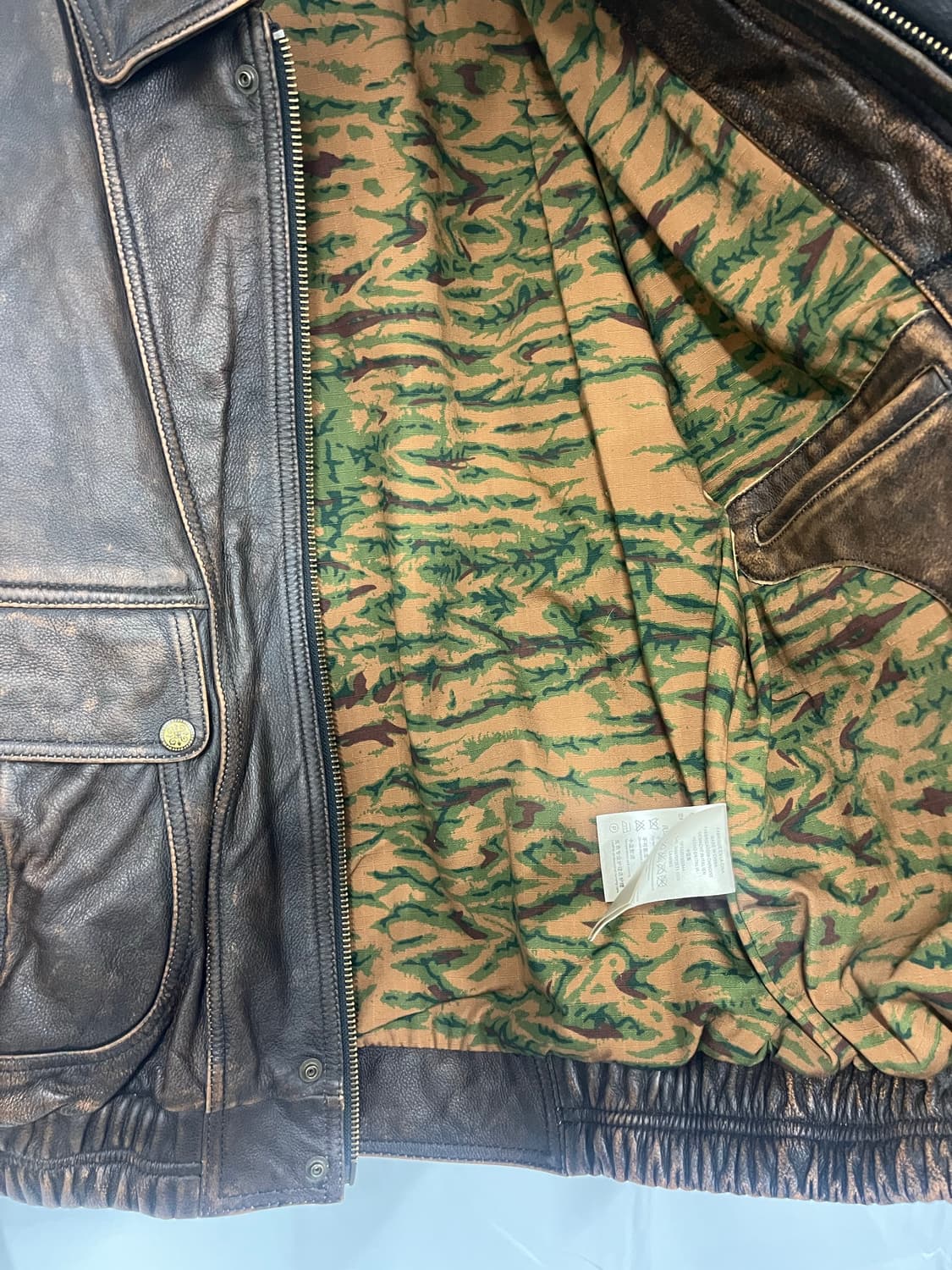 리얼레더 소가죽자켓 브라운 상품이미지9