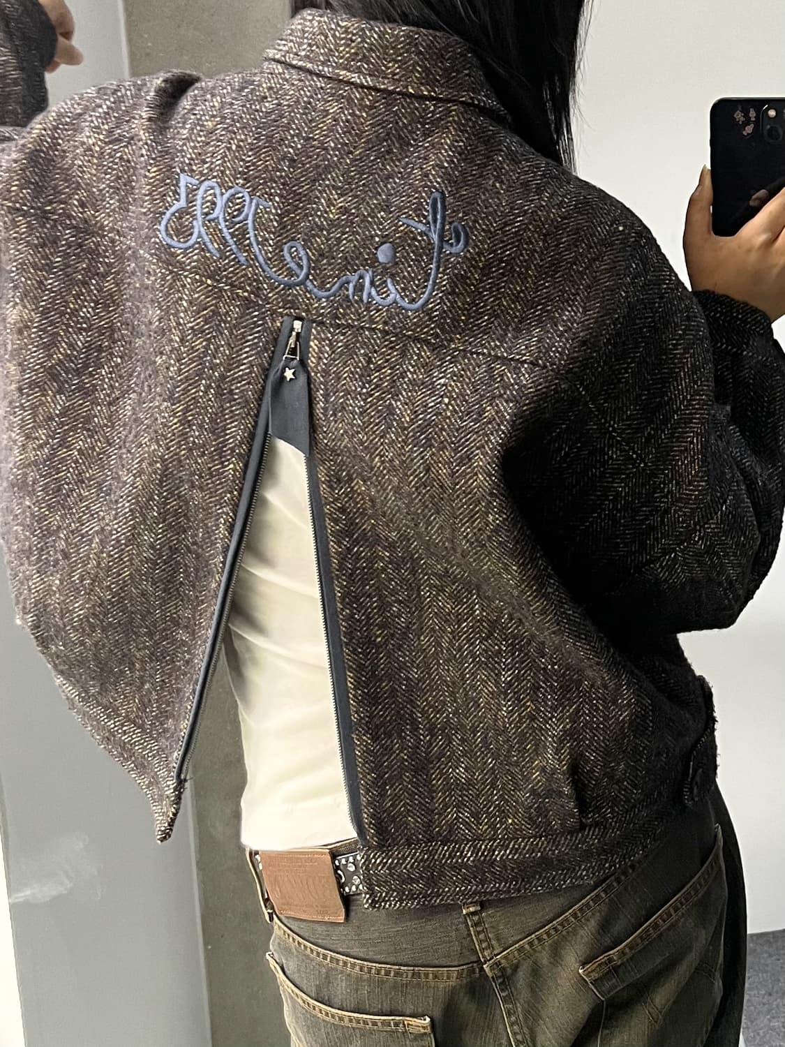 랑방 백 지퍼 HBT 울 자켓 상품이미지2