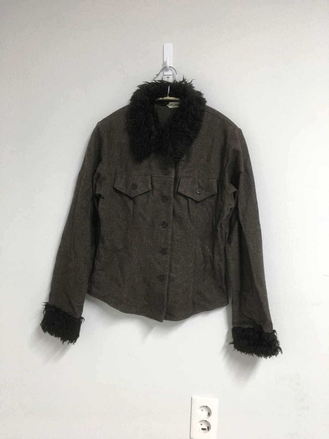 브라운 퍼 울자켓 상품이미지1