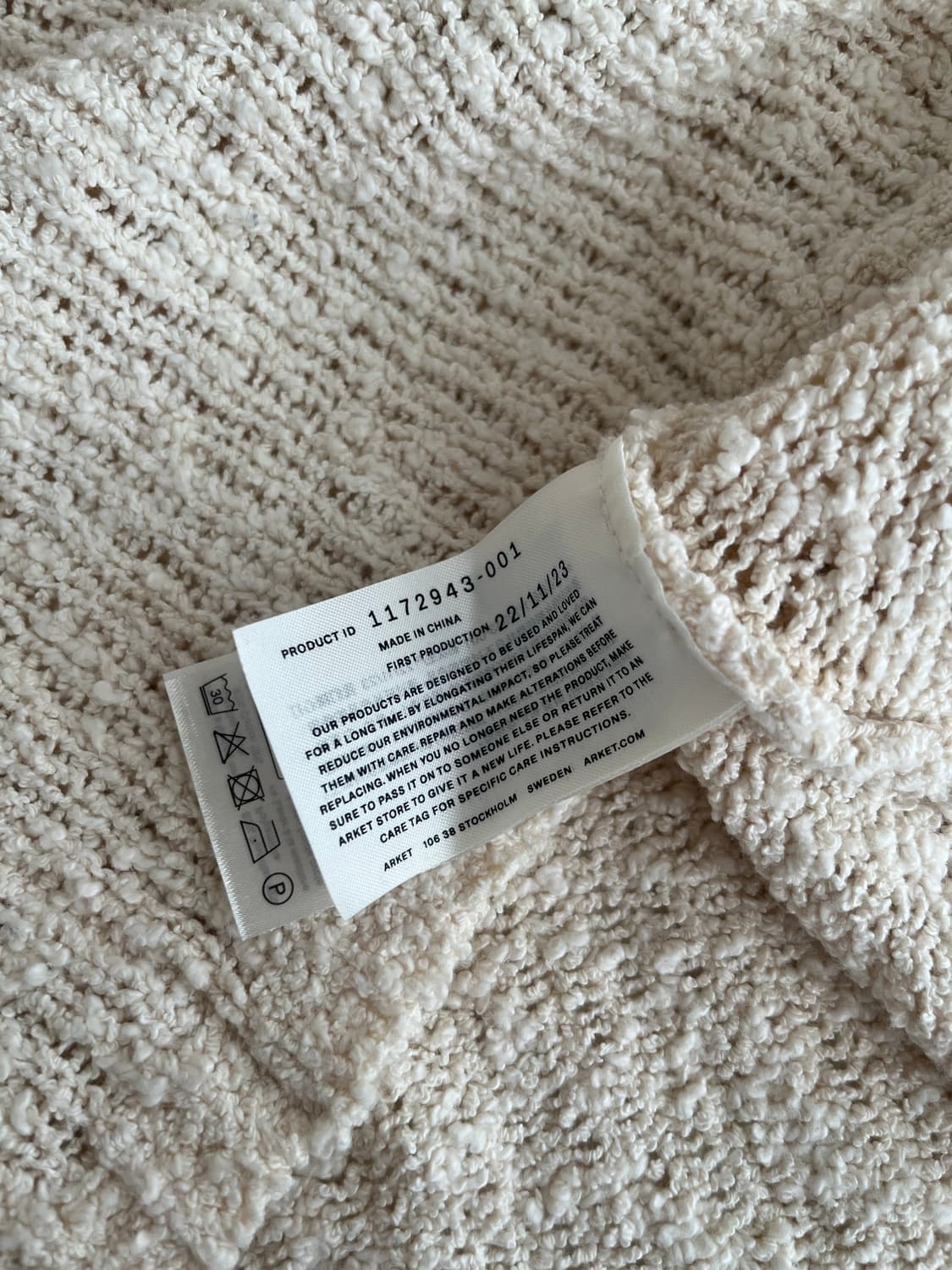 S) 아르켓 오버핏 코튼 니트 아이보리 상품이미지5