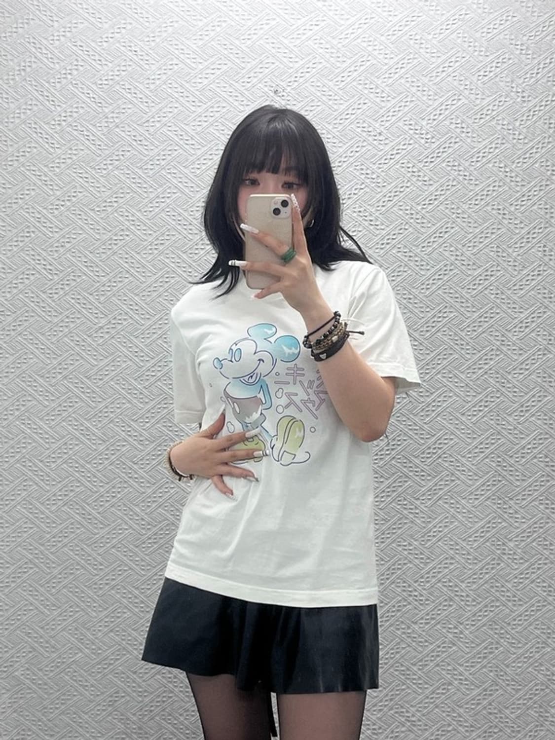 유니클로 빈티지 캐주얼 키치 디즈니 미키마우스 반팔티 S C10775 상품이미지1