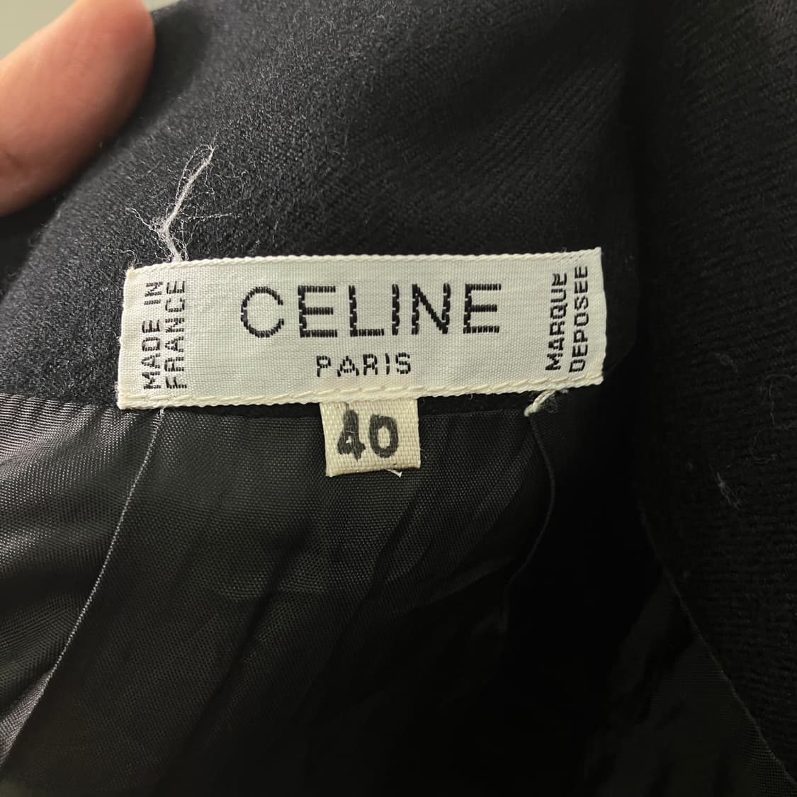 Celine 셀린느 블랙 울 미디스커트 40 상품이미지3