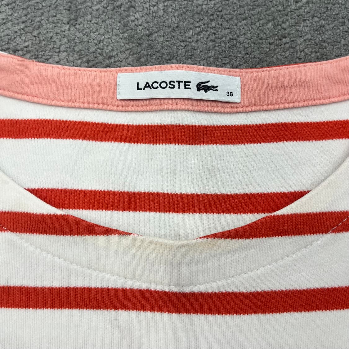 36 라코스테 단가라 원피스 오렌지/화이트 상품이미지5