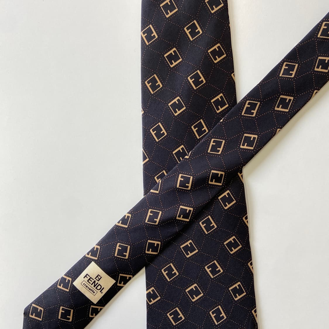 펜디 (FENDI) FF 모노그램 정품 명품 블랙넥타이 상품이미지4