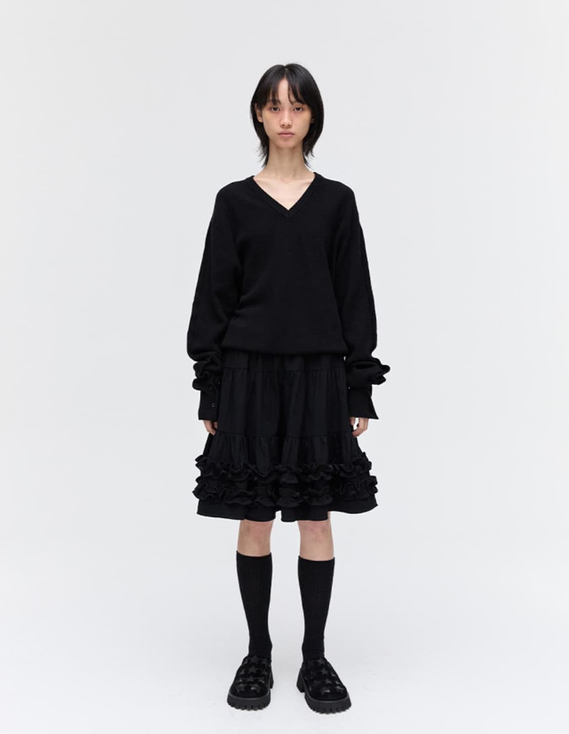 [플리즈프로젝트]버튼슬리브브이넥니트 상품이미지2