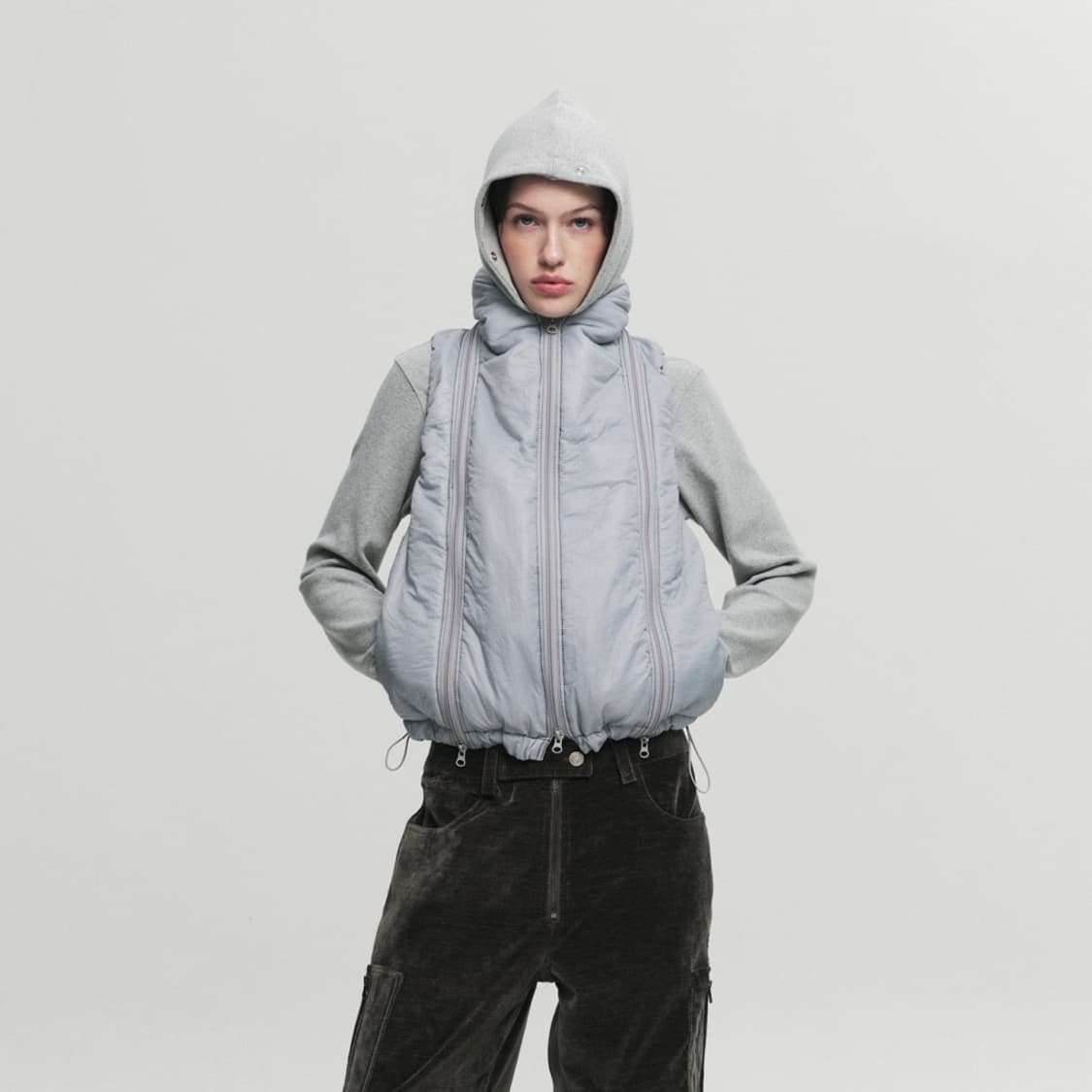 CERRIC_ HIDDEN HOODIE ZIPPER VEST 상품이미지5