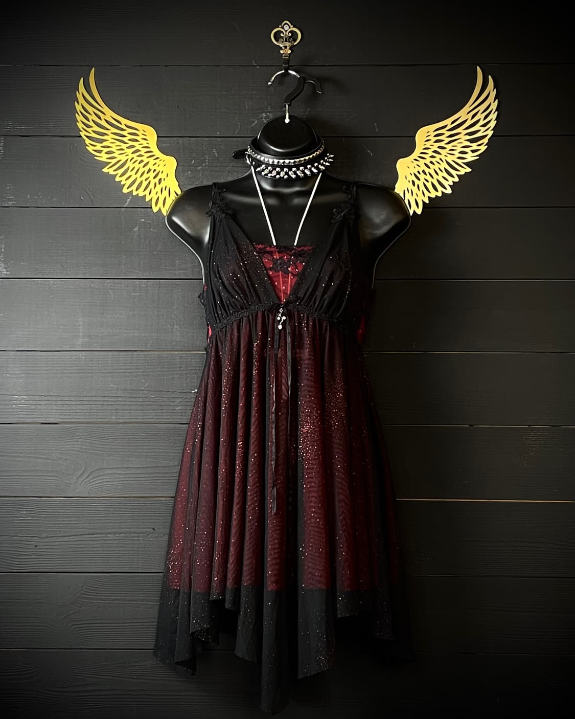 JPN 펑크 글리터 레이스 슬립 원피스 상품이미지1