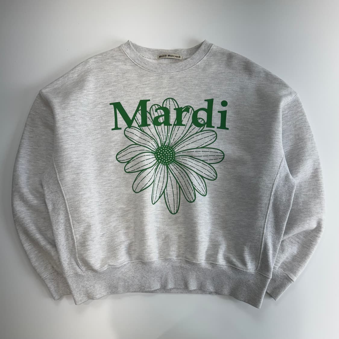 Mardi Mercredi 마르디메크르디 그린 로고 멜란지 맨투맨  상품이미지3