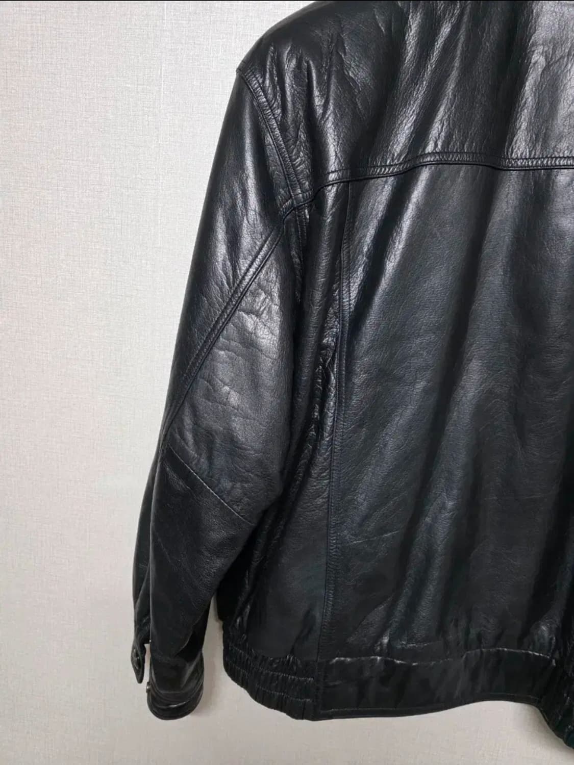 mankind 블랙 가죽 블루종 자켓 사이즈 95  상태좋아요 상품이미지4