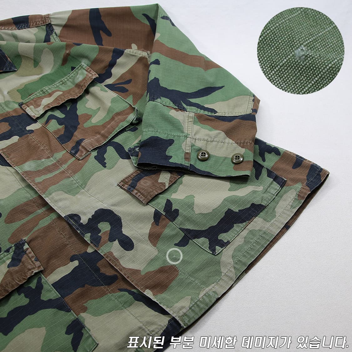 (착용컷) U.S.ARMY B.D.U. 립스탑 카모 퍼티그 자켓 M 상품이미지7
