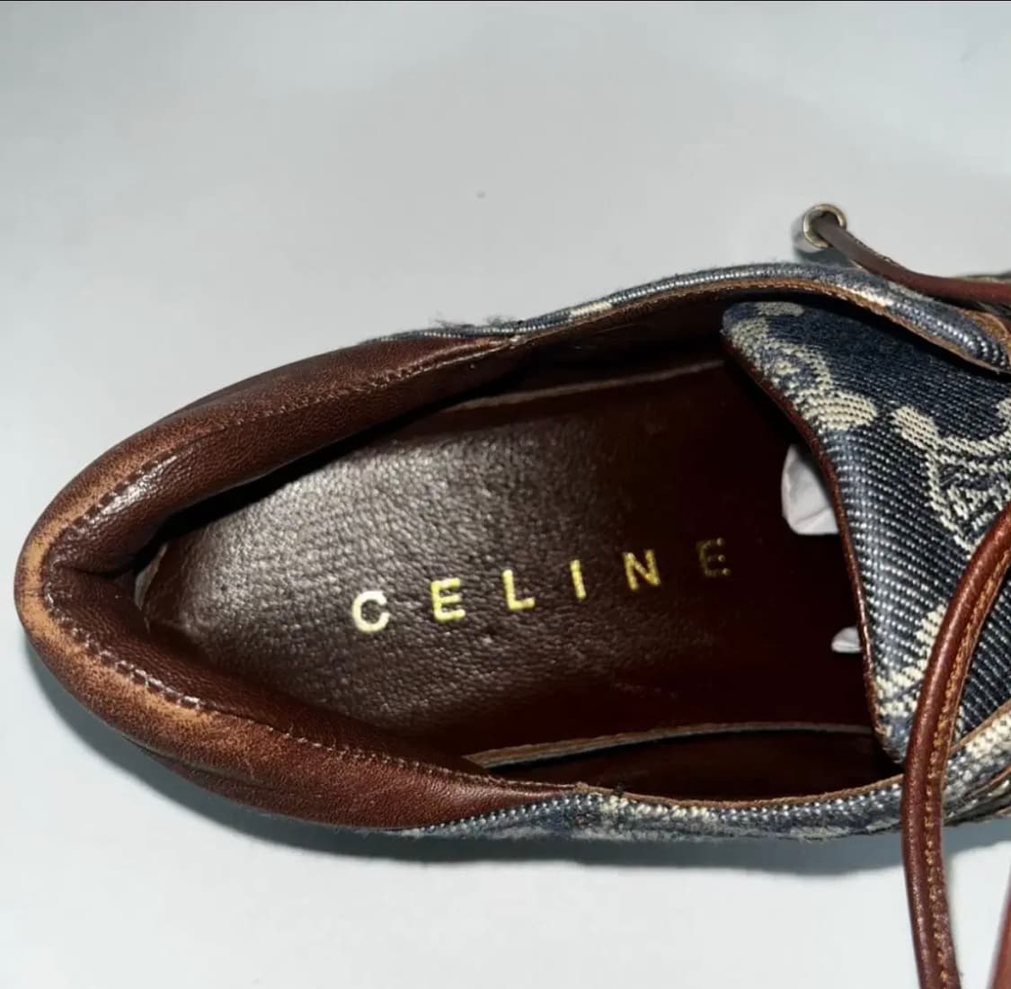 올드셀린느 아카이브 트리오페 데님/레더 스니커즈 상품이미지4